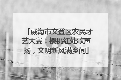 威海市文登区农民才艺大赛：樱桃红处歌声扬，文明新风满乡间