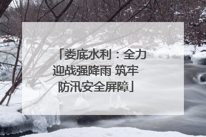 娄底水利：全力迎战强降雨 筑牢防汛安全屏障