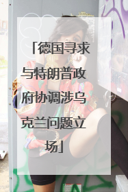 德国寻求与特朗普政府协调涉乌克兰问题立场