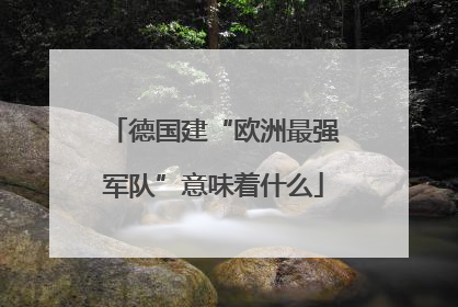 德国建“欧洲最强军队”意味着什么