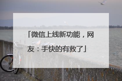 微信上线新功能，网友：手快的有救了