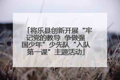将乐县创新开展“牢记党的教导  争做强国少年”少先队“入队第一课”主题活动
