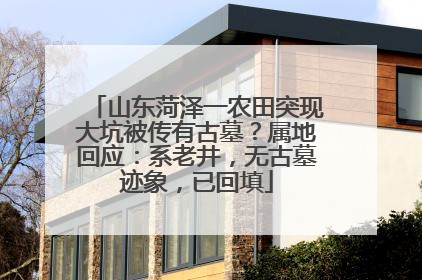 山东菏泽一农田突现大坑被传有古墓？属地回应：系老井，无古墓迹象，已回填