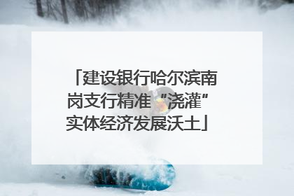 建设银行哈尔滨南岗支行精准“浇灌”实体经济发展沃土