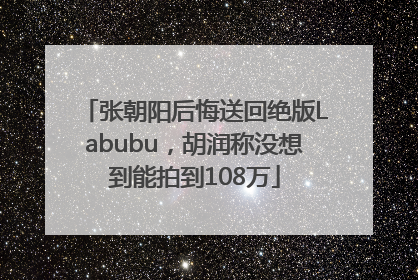 张朝阳后悔送回绝版Labubu，胡润称没想到能拍到108万