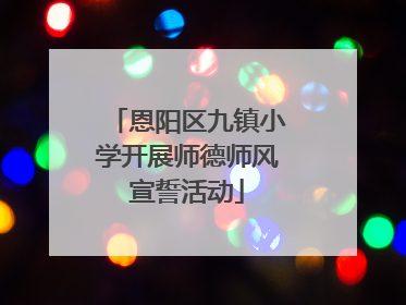 恩阳区九镇小学开展师德师风宣誓活动