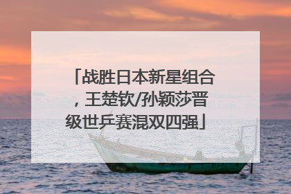 战胜日本新星组合，王楚钦/孙颖莎晋级世乒赛混双四强