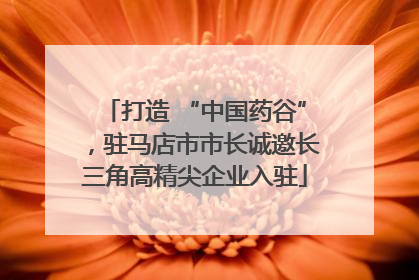 打造 “中国药谷”，驻马店市市长诚邀长三角高精尖企业入驻