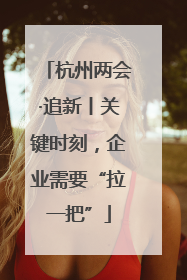 杭州两会·追新丨关键时刻，企业需要“拉一把”