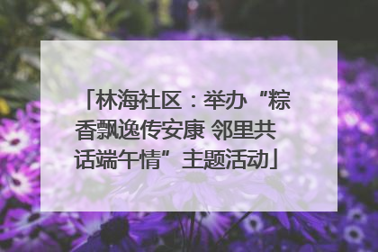 林海社区：举办“粽香飘逸传安康 邻里共话端午情”主题活动