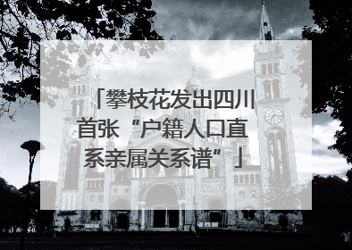 攀枝花发出四川首张“户籍人口直系亲属关系谱”