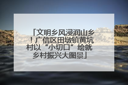 文明乡风浸润山乡！广信区田墩镇黄坑村以“小切口”绘就乡村振兴大图景