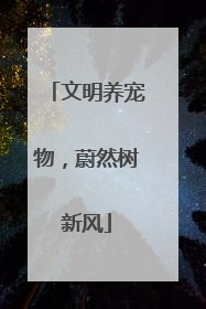 文明养宠物，蔚然树新风