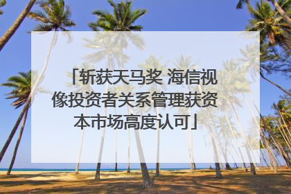 斩获天马奖 海信视像投资者关系管理获资本市场高度认可