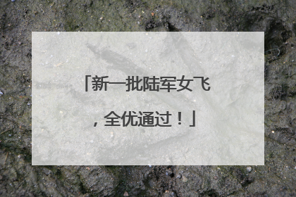新一批陆军女飞，全优通过！