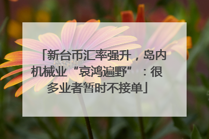 新台币汇率强升，岛内机械业“哀鸿遍野”：很多业者暂时不接单