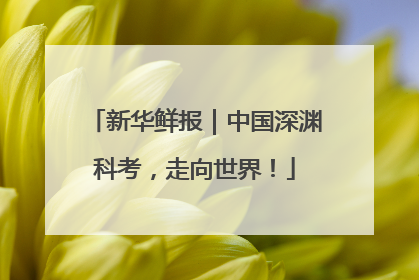 新华鲜报｜中国深渊科考，走向世界！