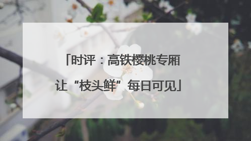 时评：高铁樱桃专厢 让“枝头鲜”每日可见