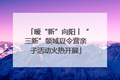 暖“新”向阳丨“三新”领域夏令营亲子活动火热开展