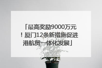 最高奖励9000万元！厦门12条新措施促进港航贸一体化发展
