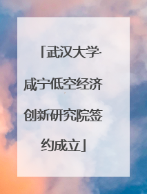 武汉大学·咸宁低空经济创新研究院签约成立
