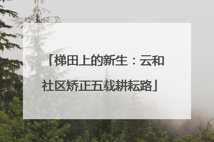 梯田上的新生：云和社区矫正五载耕耘路