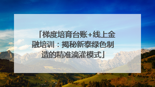 梯度培育台账+线上金融培训：揭秘新泰绿色制造的精准滴灌模式