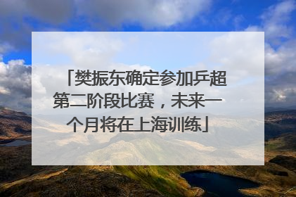 樊振东确定参加乒超第二阶段比赛，未来一个月将在上海训练