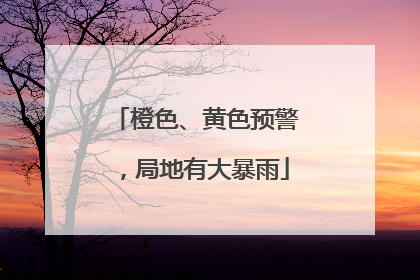 橙色、黄色预警，局地有大暴雨