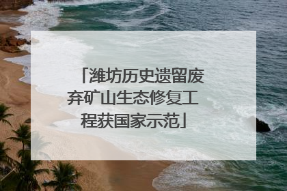 潍坊历史遗留废弃矿山生态修复工程获国家示范