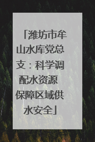 潍坊市牟山水库党总支：科学调配水资源 保障区域供水安全