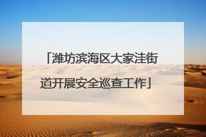 潍坊滨海区大家洼街道开展安全巡查工作