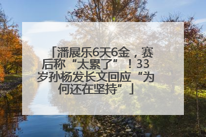 潘展乐6天6金，赛后称“太累了”！33岁孙杨发长文回应“为何还在坚持”
