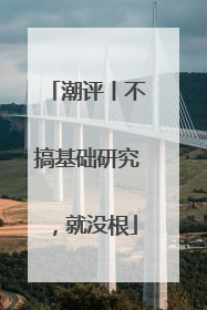 潮评丨不搞基础研究，就没根