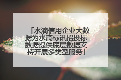 水滴信用企业大数据为水滴标讯招投标数据提供底层数据支持开展多类型服务