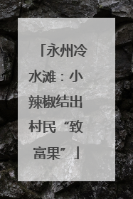 永州冷水滩：小辣椒结出村民“致富果”