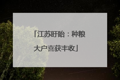 江苏盱眙：种粮大户喜获丰收