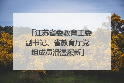 江苏省委教育工委副书记、省教育厅党组成员潘漫履新