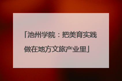 池州学院：把美育实践做在地方文旅产业里