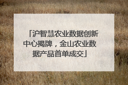 沪智慧农业数据创新中心揭牌，金山农业数据产品首单成交
