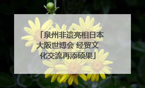 泉州非遗亮相日本大阪世博会 经贸文化交流再添硕果