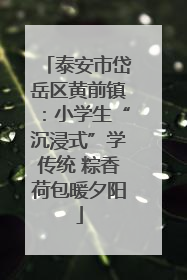 泰安市岱岳区黄前镇：小学生“沉浸式”学传统 粽香荷包暖夕阳