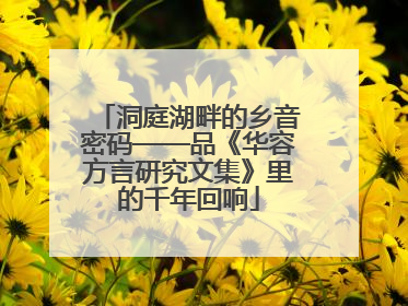 洞庭湖畔的乡音密码——品《华容方言研究文集》里的千年回响