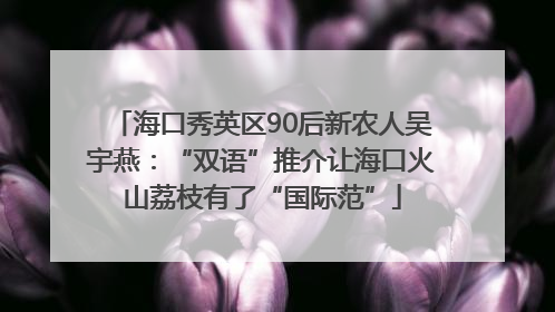 海口秀英区90后新农人吴宇燕：“双语”推介让海口火山荔枝有了“国际范”