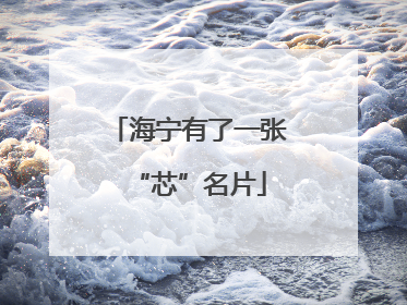 海宁有了一张“芯”名片