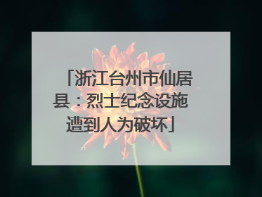 浙江台州市仙居县：烈士纪念设施遭到人为破坏