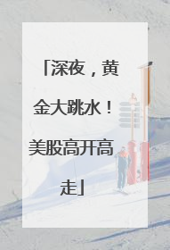 深夜，黄金大跳水！美股高开高走