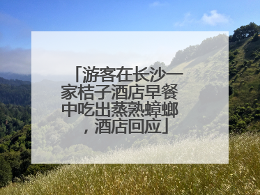 游客在长沙一家桔子酒店早餐中吃出蒸熟蟑螂，酒店回应