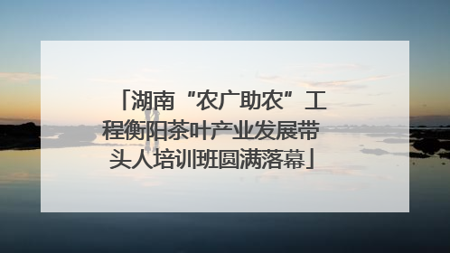 湖南“农广助农”工程衡阳茶叶产业发展带头人培训班圆满落幕