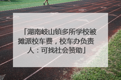 湖南岐山镇多所学校被摊派校车费，校车办负责人：可找社会赞助